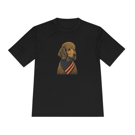 Patriotic Poodle American Flag Bandana Men's Dry-Fit Performance Tee