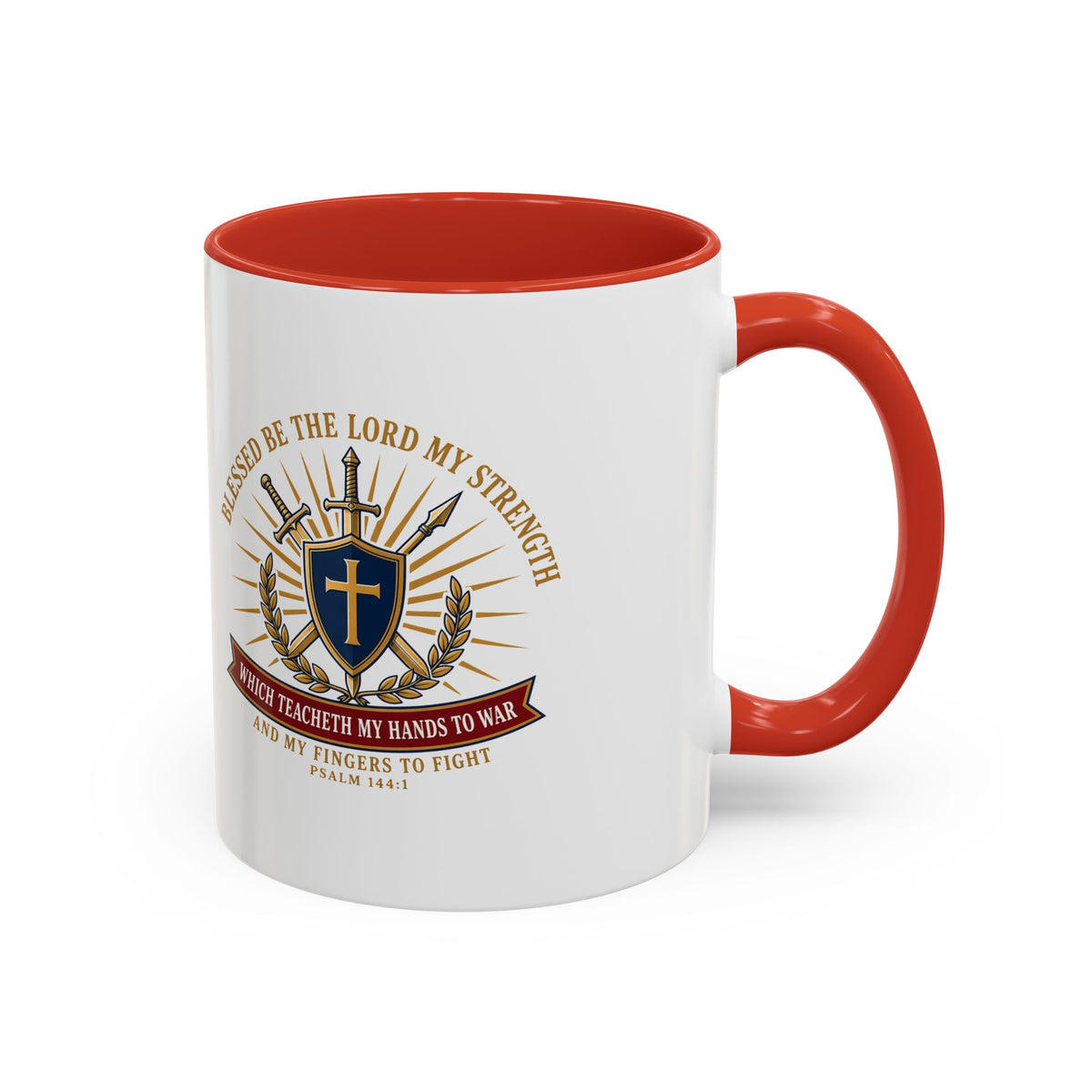 Hands to War Psalm 144:1 Accent Mug