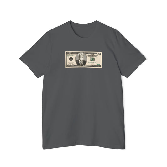 Trump $100 Bill Lightweight Tee in Asphalt – flat front