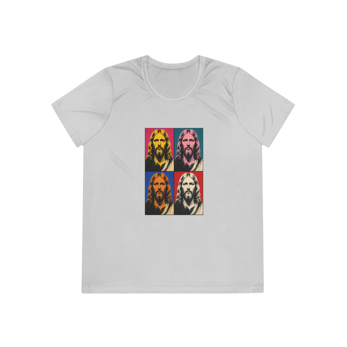 Jesus Pop Art Grid Women's Dry-Fit Performance Tee
