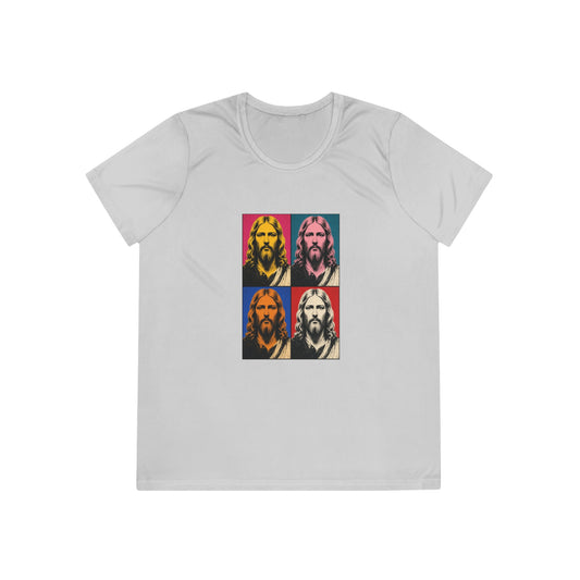 Jesus Pop Art Grid Women's Dry-Fit Performance Tee
