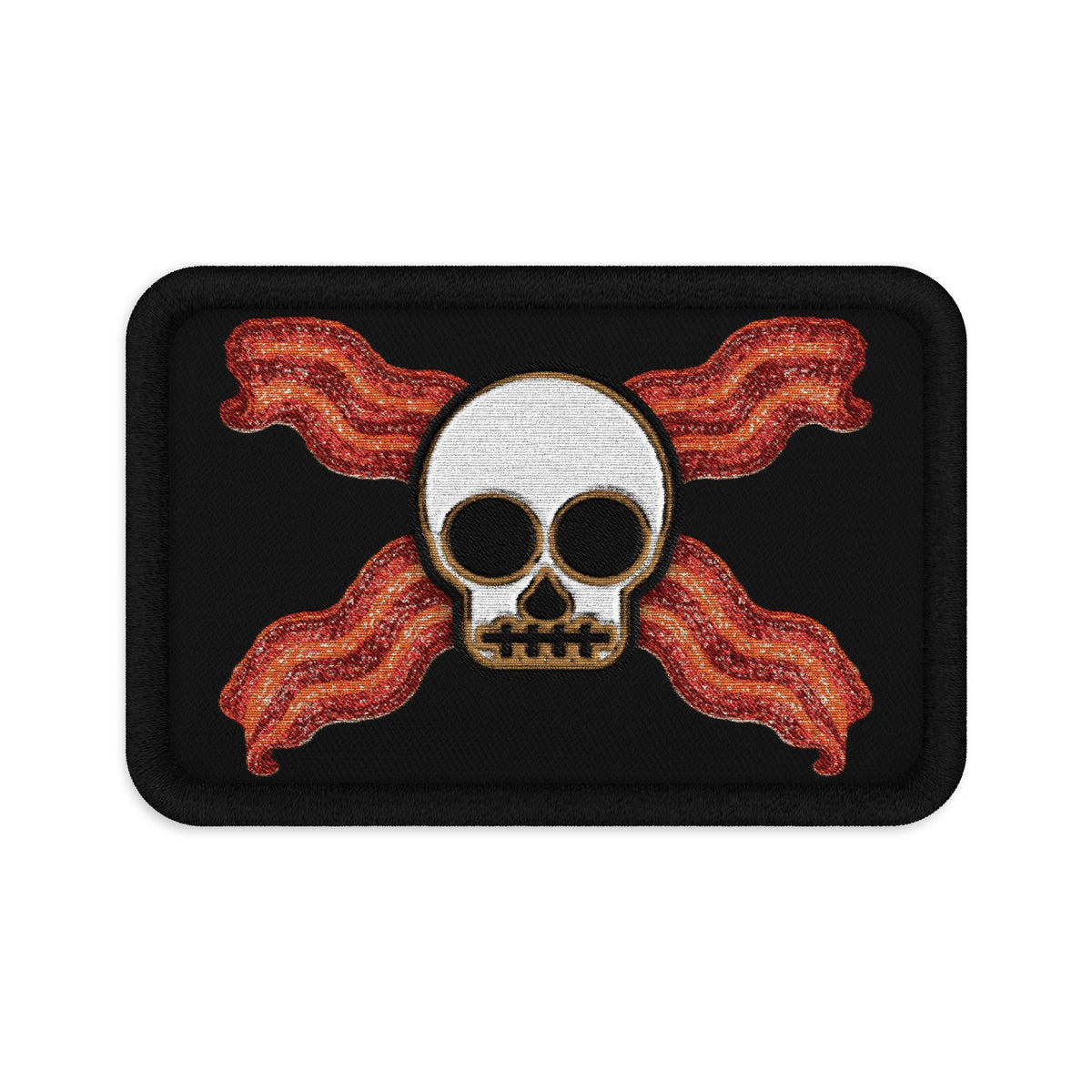 Bacon Jolly Roger Embroidered Velcro Patch