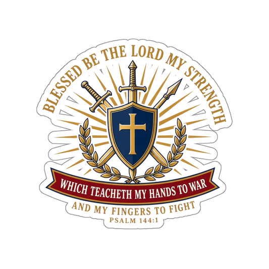 Hands to War Psalm 144:1 Die-Cut Sticker