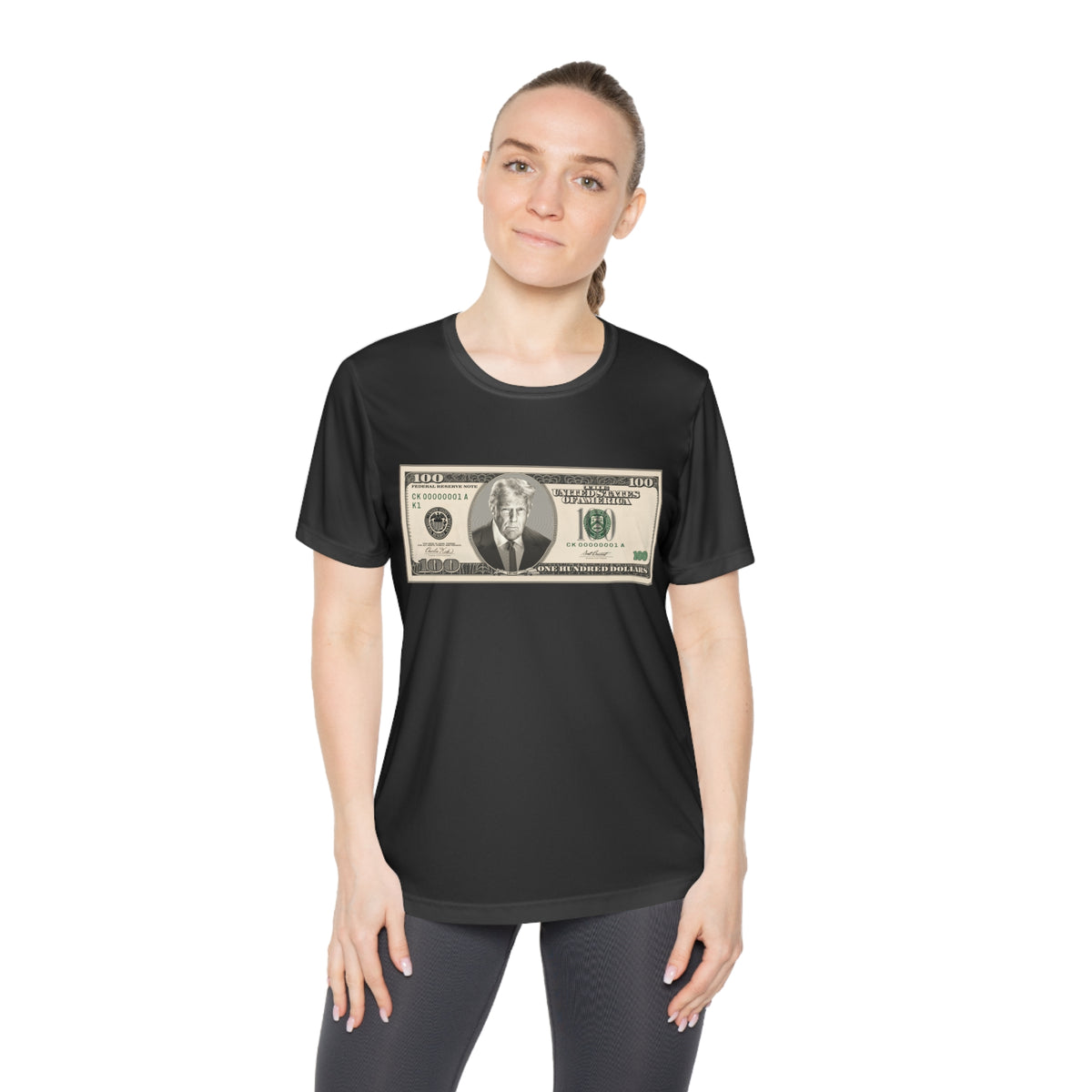 Trump $100 Bill Women's Dry-Fit Performance Tee
