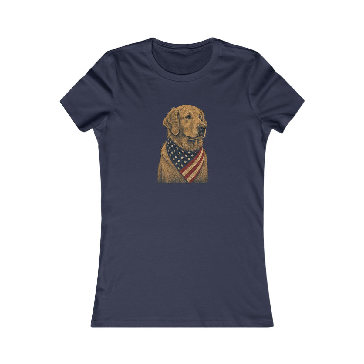 Patriotic Golden Retriever Women's Slim Fit Tee