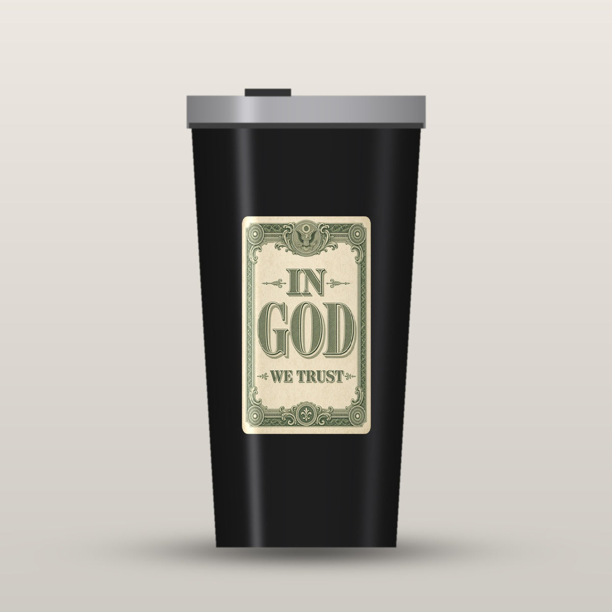 In God We Trust Card black 20oz insulated tumbler