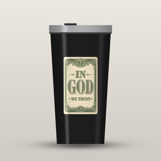 In God We Trust Card black 20oz insulated tumbler