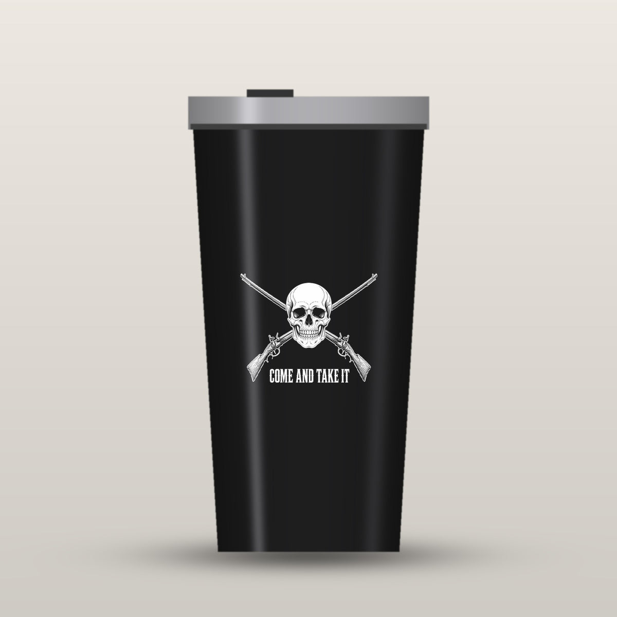 Come and Take It Jolly Roger black 20oz insulated tumbler