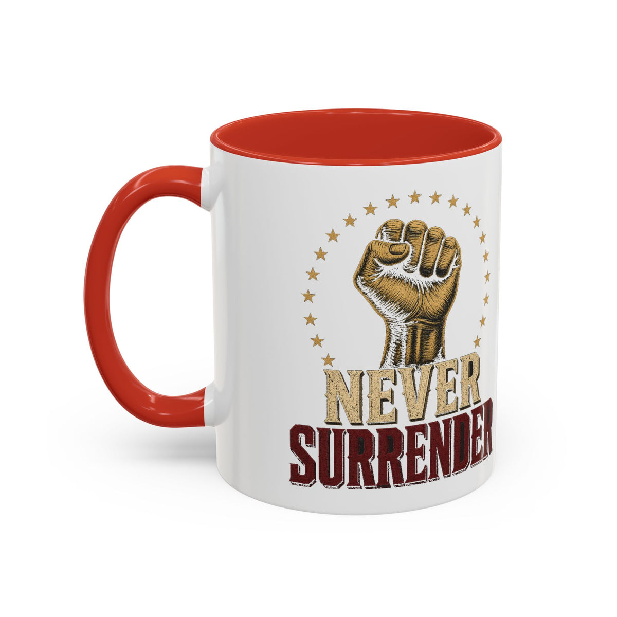 Never Surrender Accent Mug