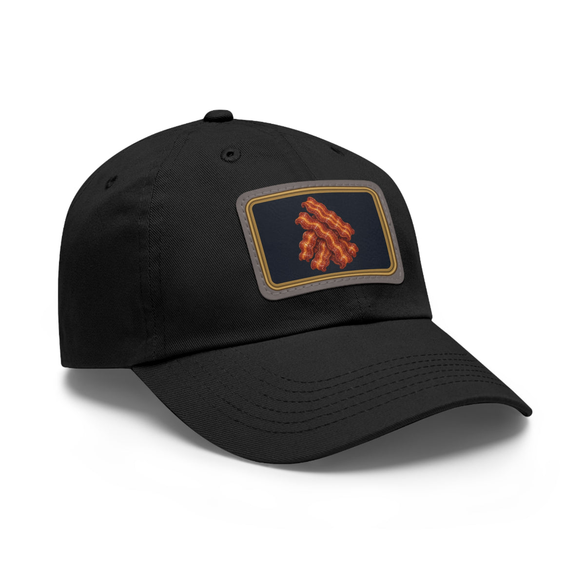 Bacon Pile Faux Leather Patch Dad Hat