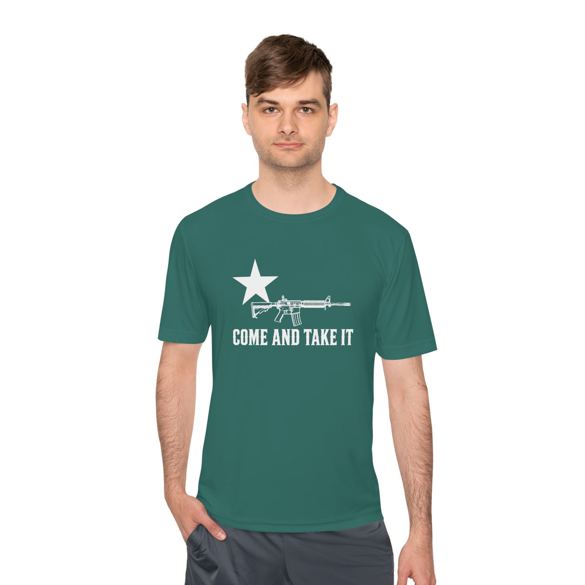 Come and Take It Rifle Men's Dry-Fit Performance Tee - Dark Colors
