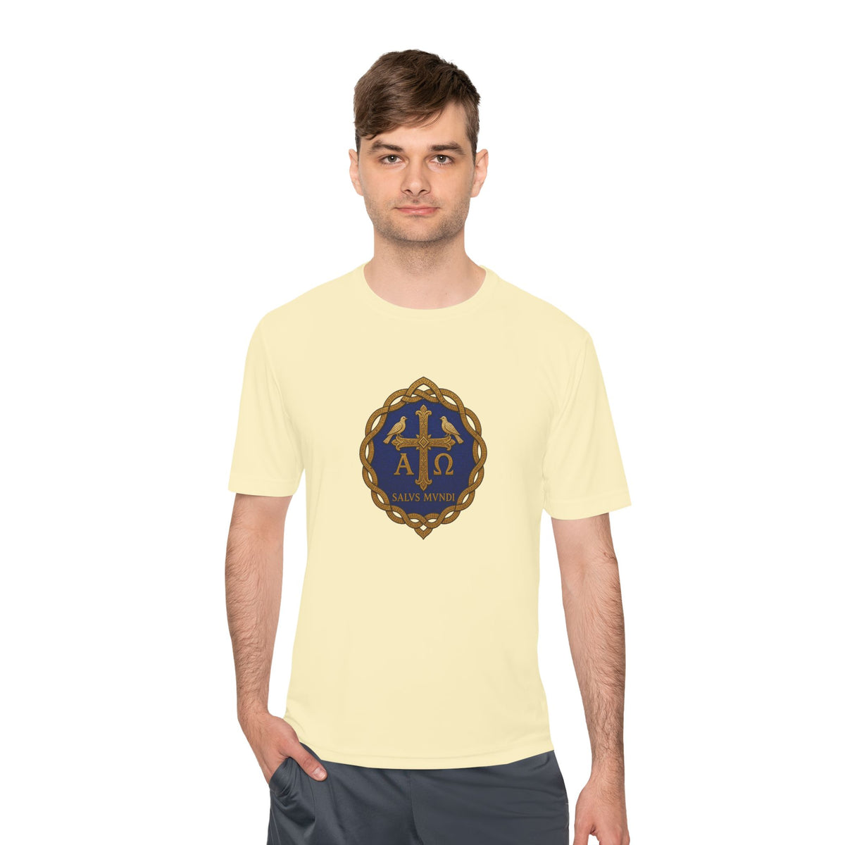 Salus Mundi Mosaic Cross Men's Dry-Fit Performance Tee