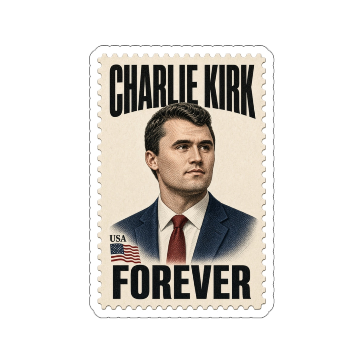 Charlie Kirk Forever Stamp Die-Cut Sticker