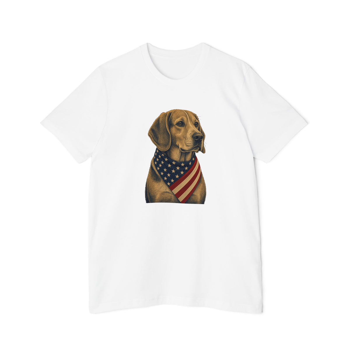 Patriotic Beagle American Flag Bandana Lightweight Tee