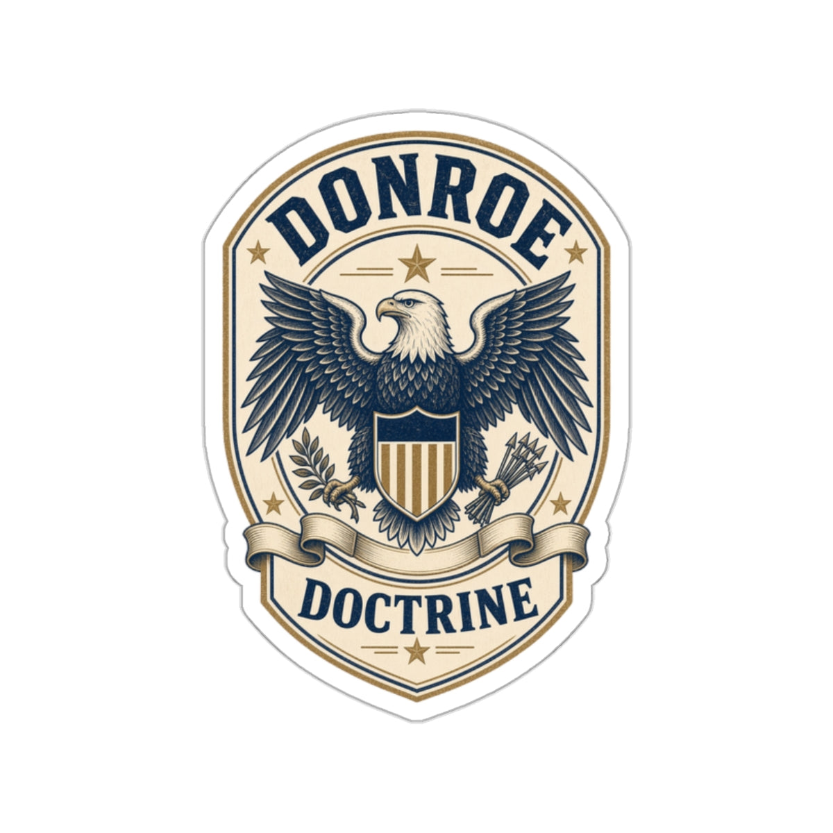 Donroe Doctrine Badge Die-Cut Sticker