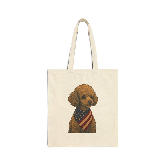 Toy Poodle Patriotic Pup Canvas Tote Bag