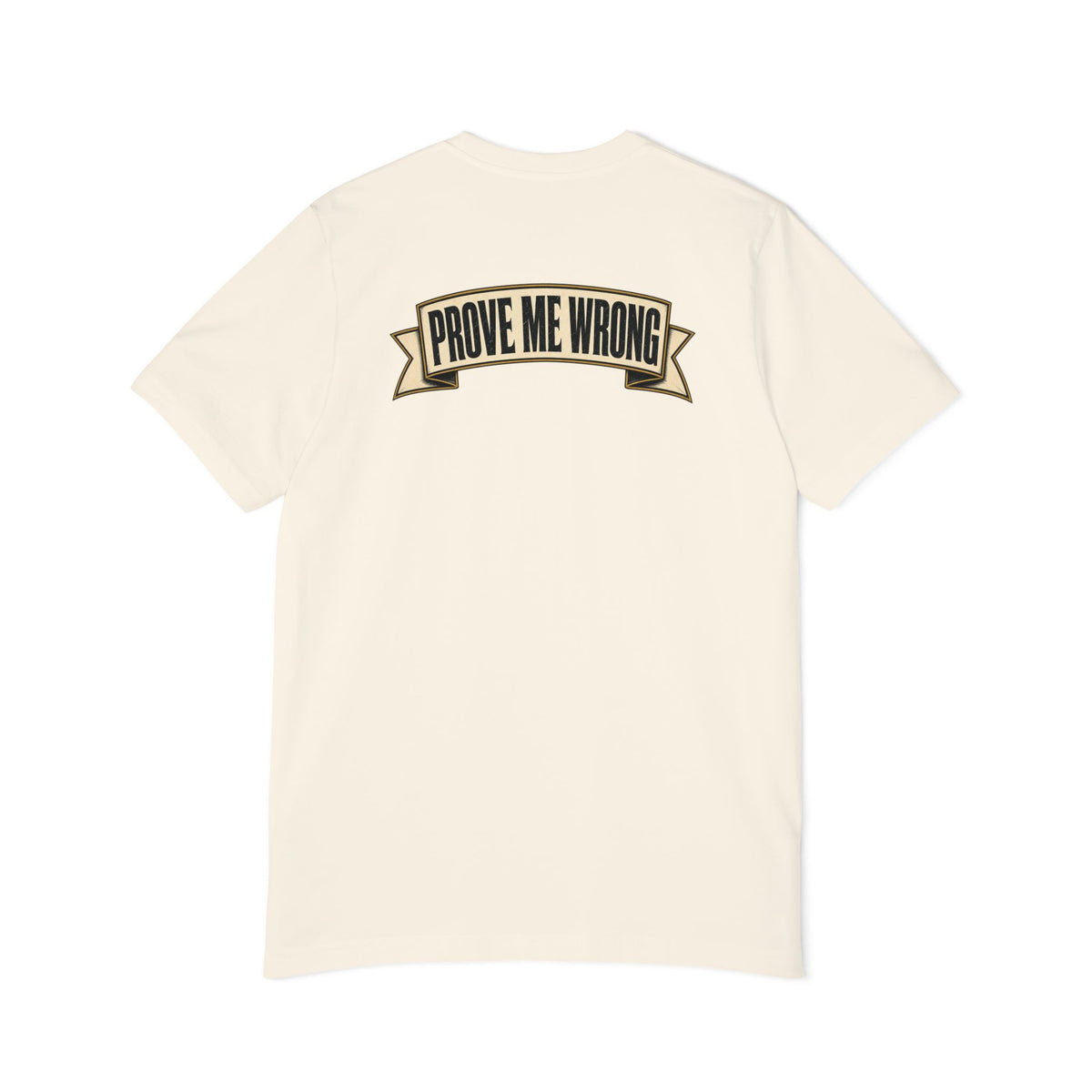 Charlie Kirk Prove Me Wrong Lightweight Tee in Natural – flat back
