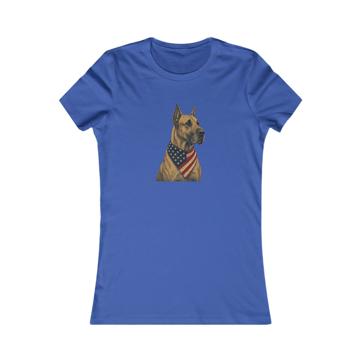 Patriotic Great Dane American Flag Bandana Women's Slim Fit Tee
