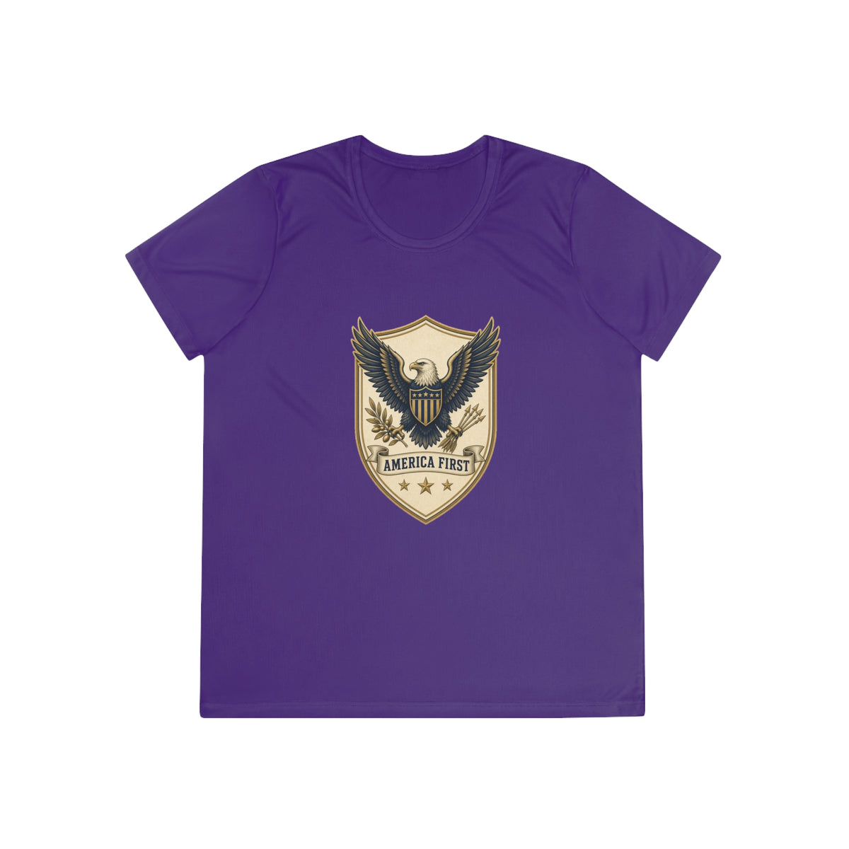 America First Badge Women's Dry-Fit Performance Tee