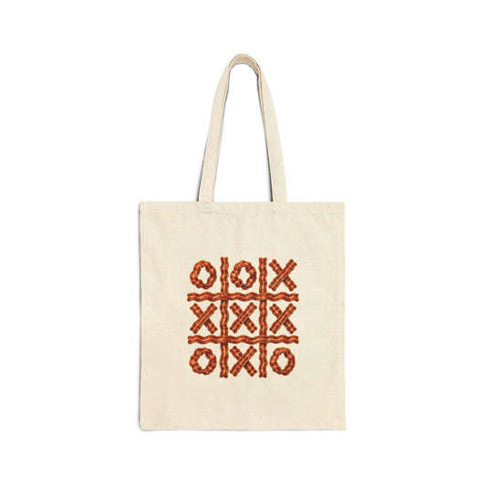 Bacon Tic-Tac-Toe Canvas Tote Bag