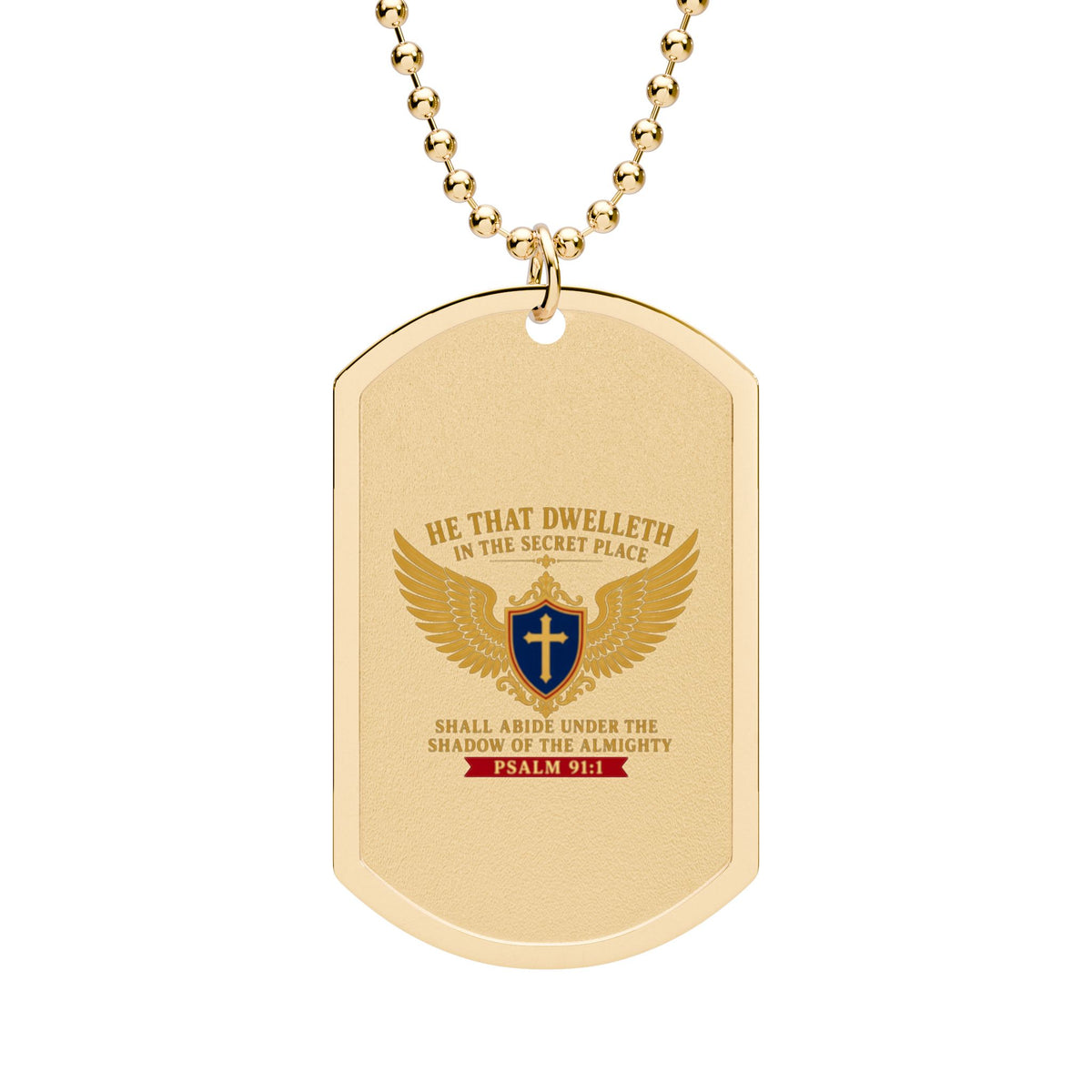 Secret Place Psalm 91:1 Dog Tag Necklace