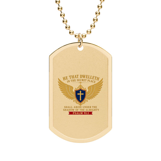 Secret Place Psalm 91:1 Dog Tag Necklace