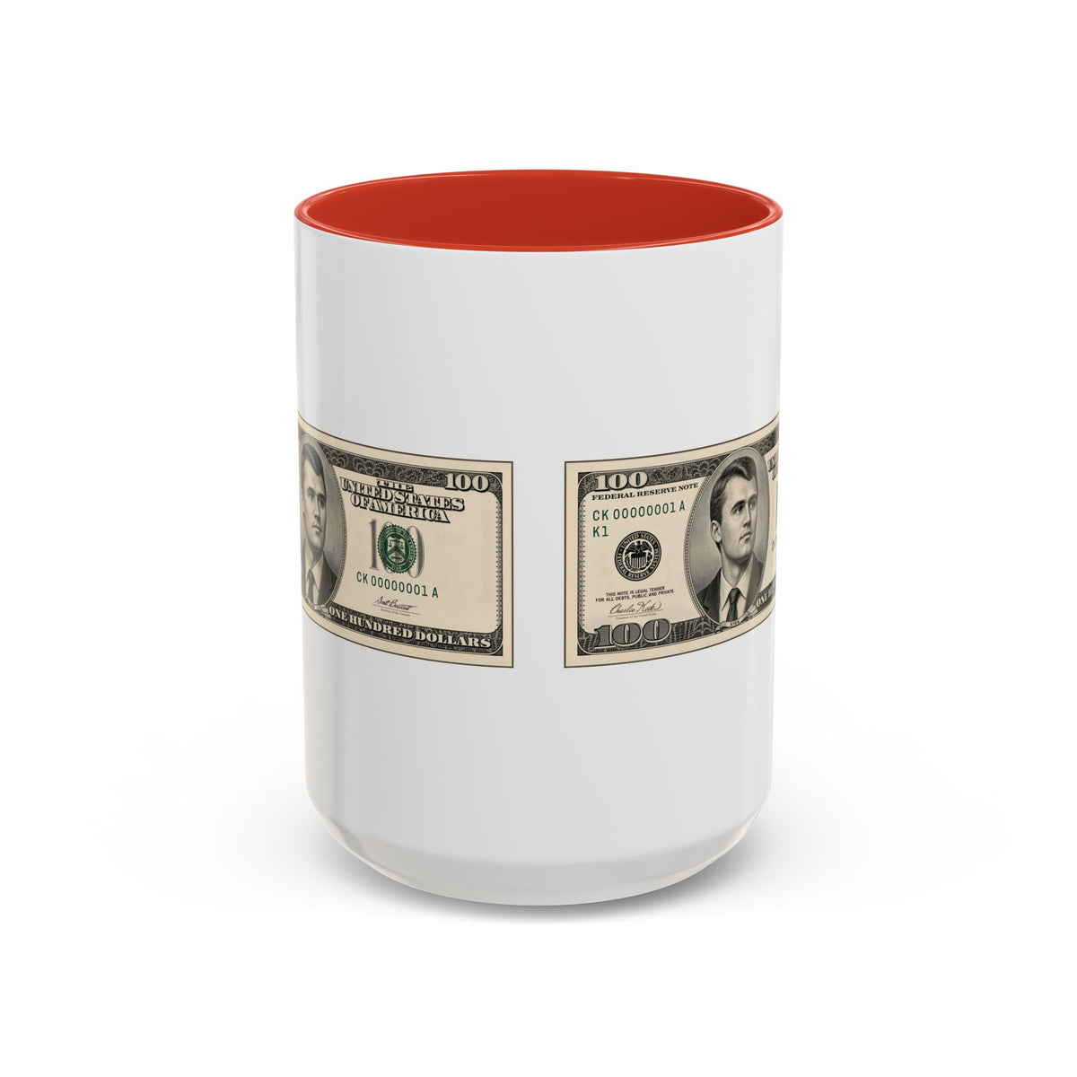 Charlie Kirk $100 Bill Accent Mug