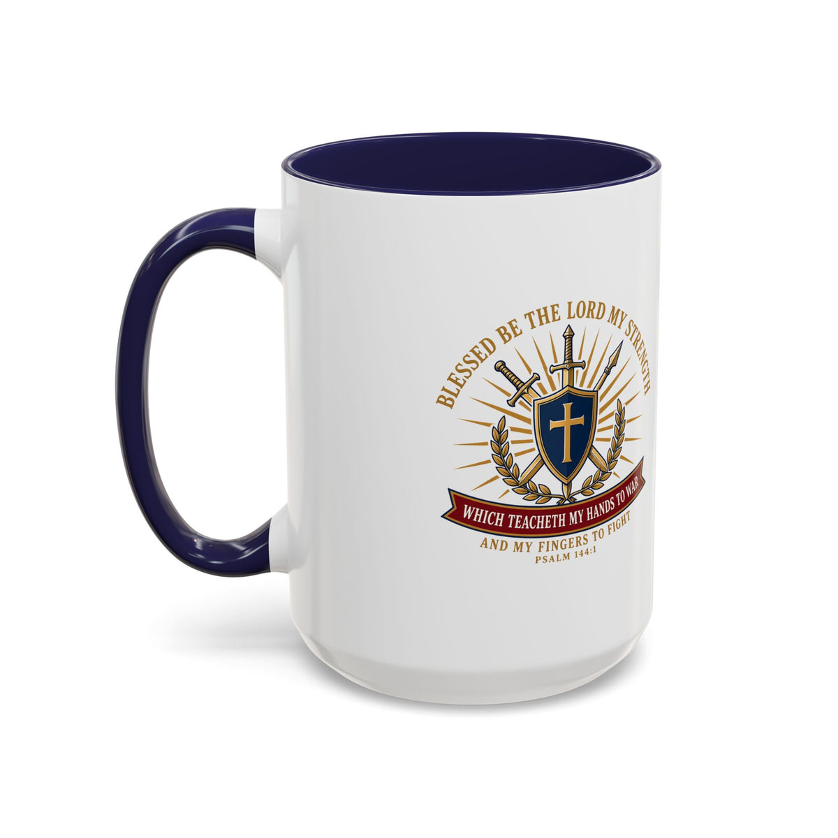 Hands to War Psalm 144:1 Accent Mug