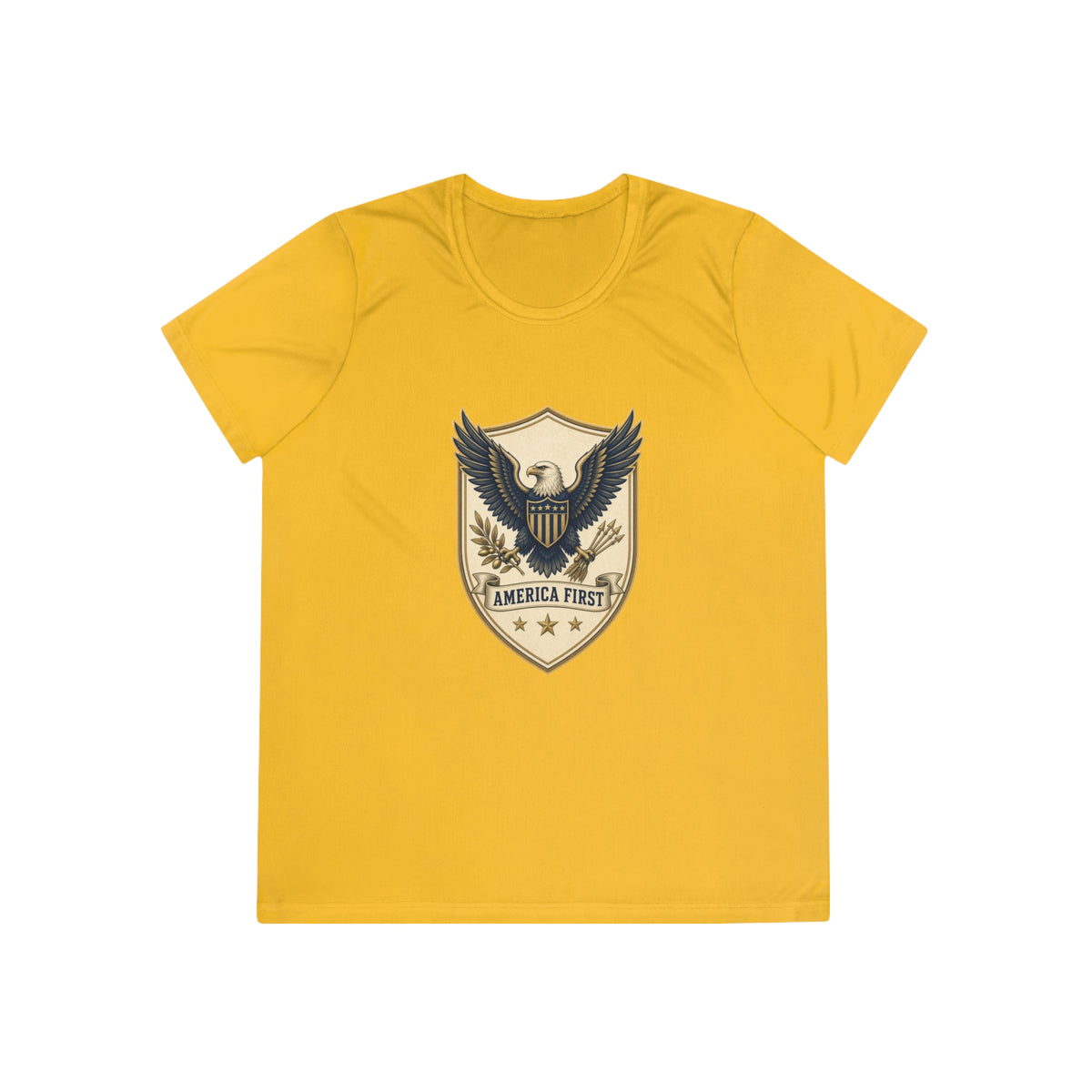 America First Badge Women's Dry-Fit Performance Tee