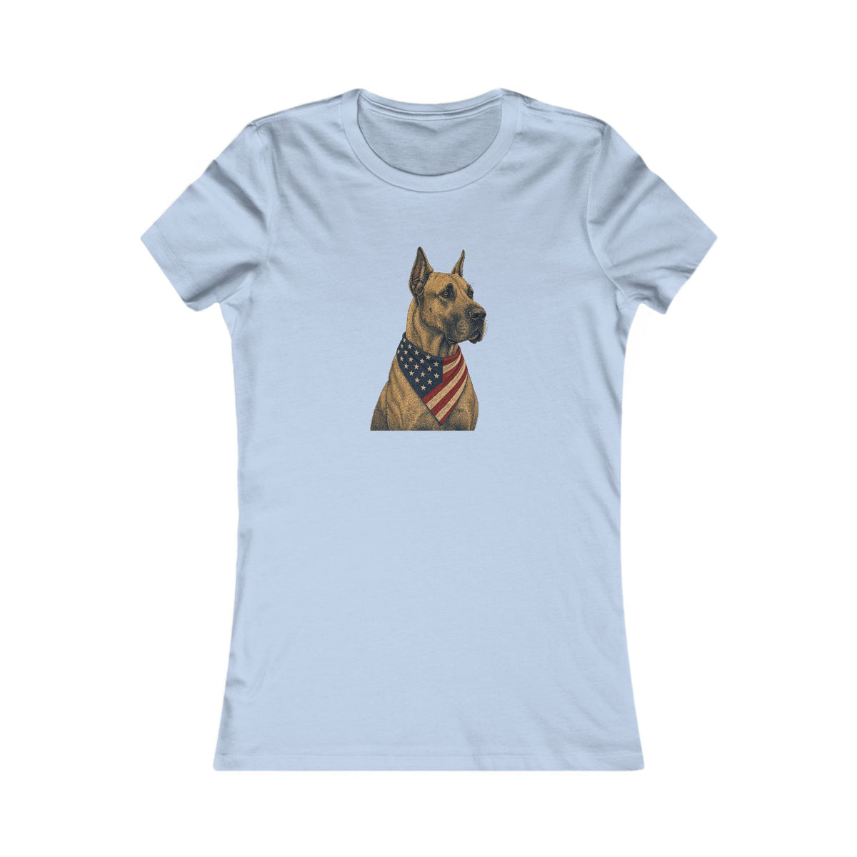 Patriotic Great Dane American Flag Bandana Women's Slim Fit Tee
