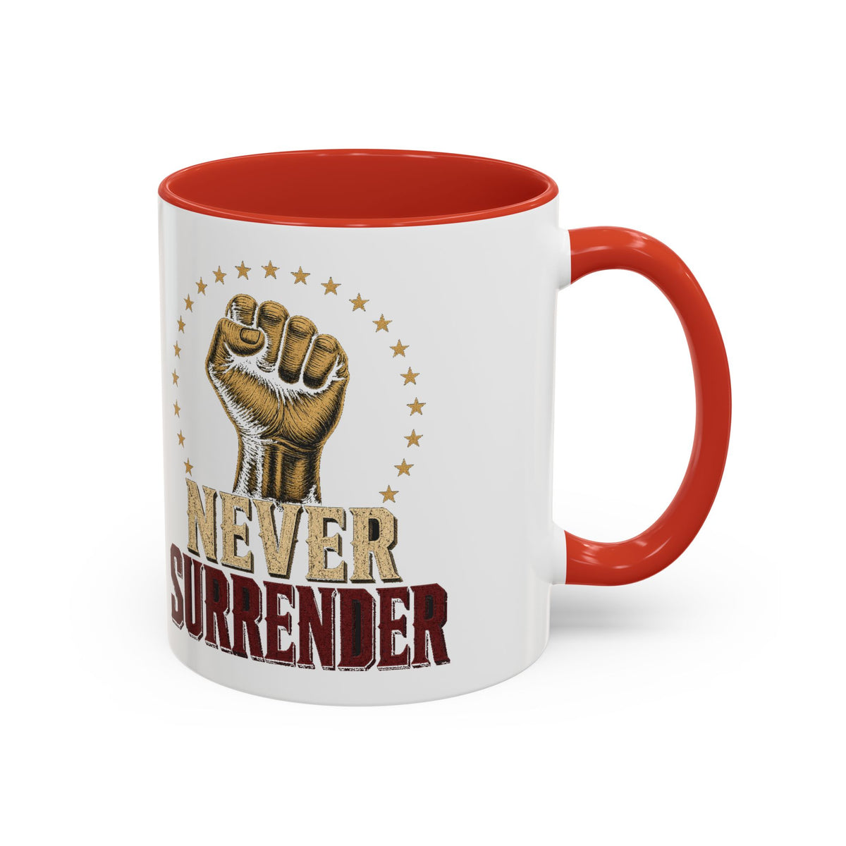Never Surrender Accent Mug