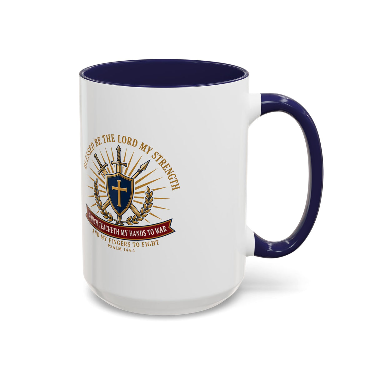 Hands to War Psalm 144:1 Accent Mug