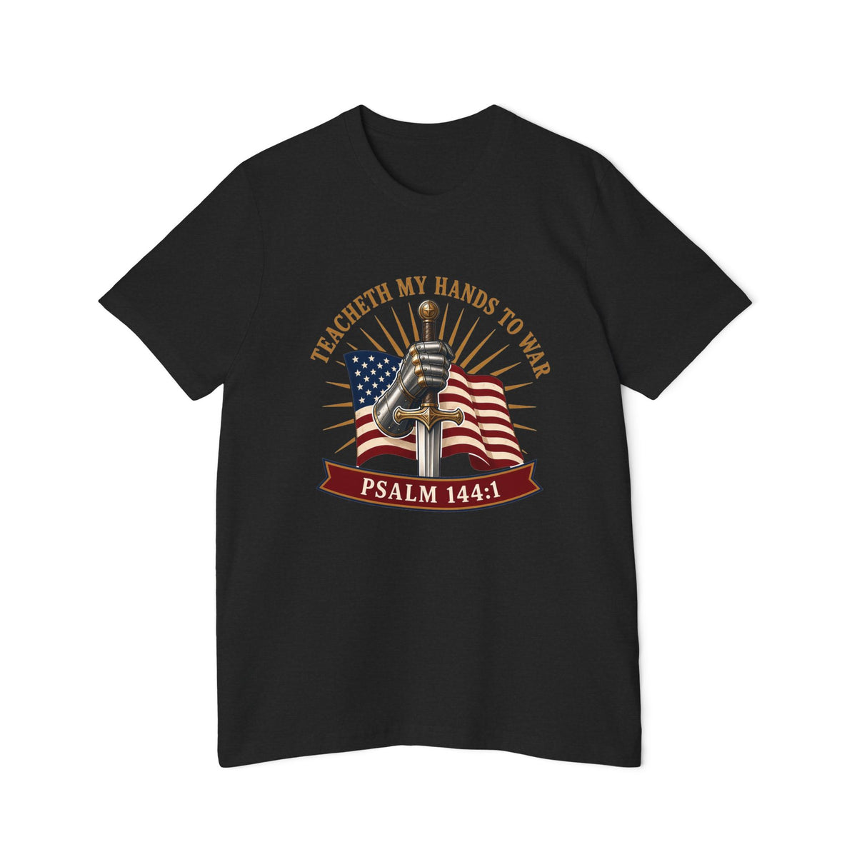 Gauntlet & Flag Psalm 144:1 Lightweight Tee