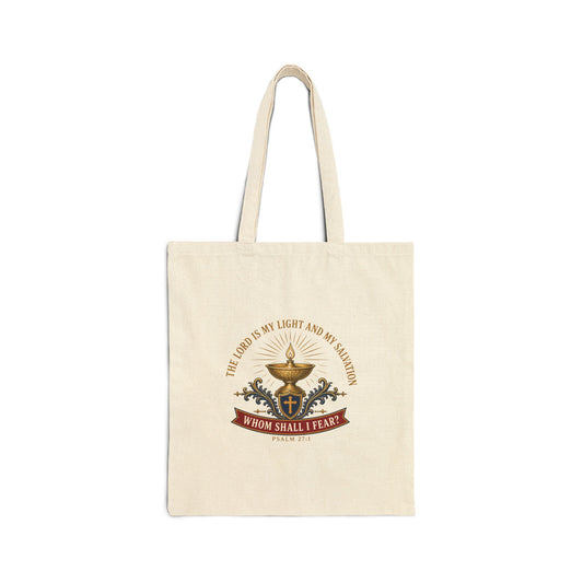 Light & Salvation Psalm 27:1 Canvas Tote Bag