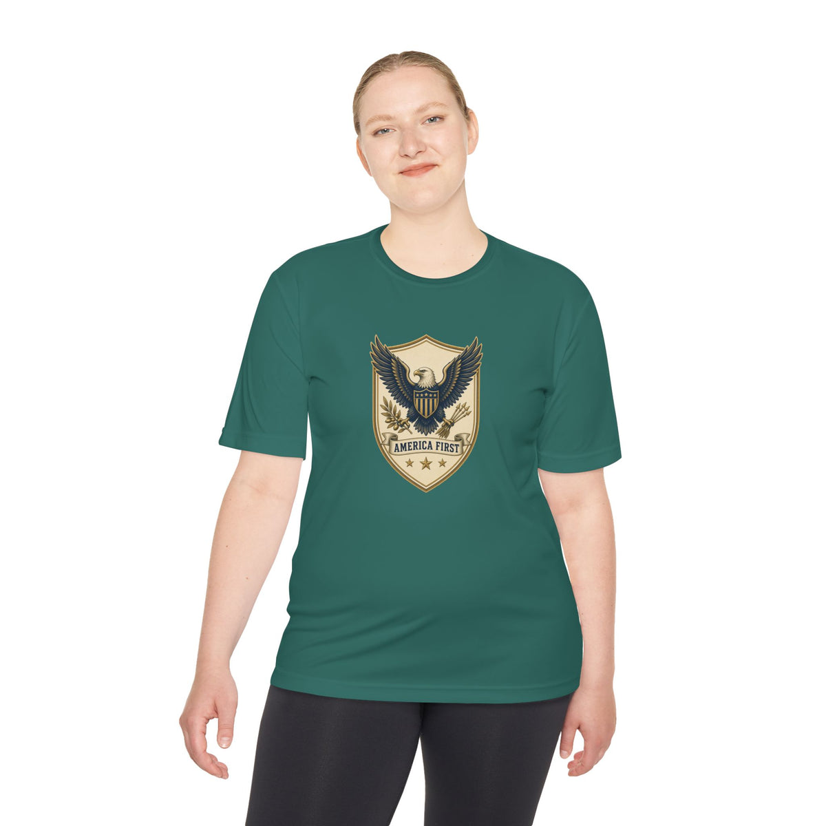 America First Badge Men's Dry-Fit Performance Tee