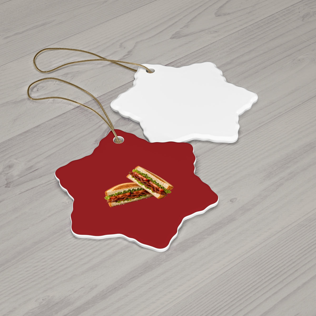 BLT Bacon Sandwich Ceramic Christmas Ornament