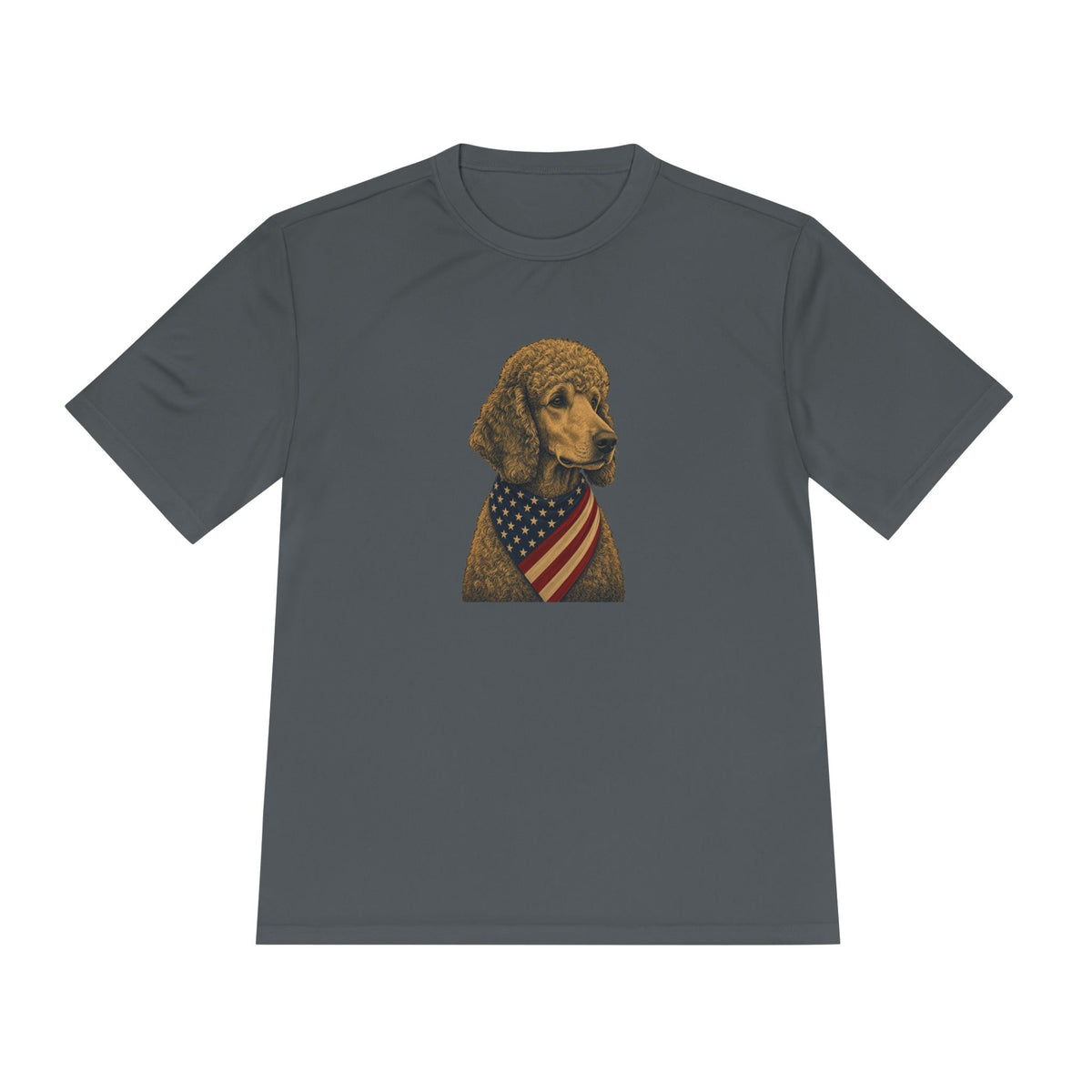 Patriotic Poodle American Flag Bandana Men's Dry-Fit Performance Tee