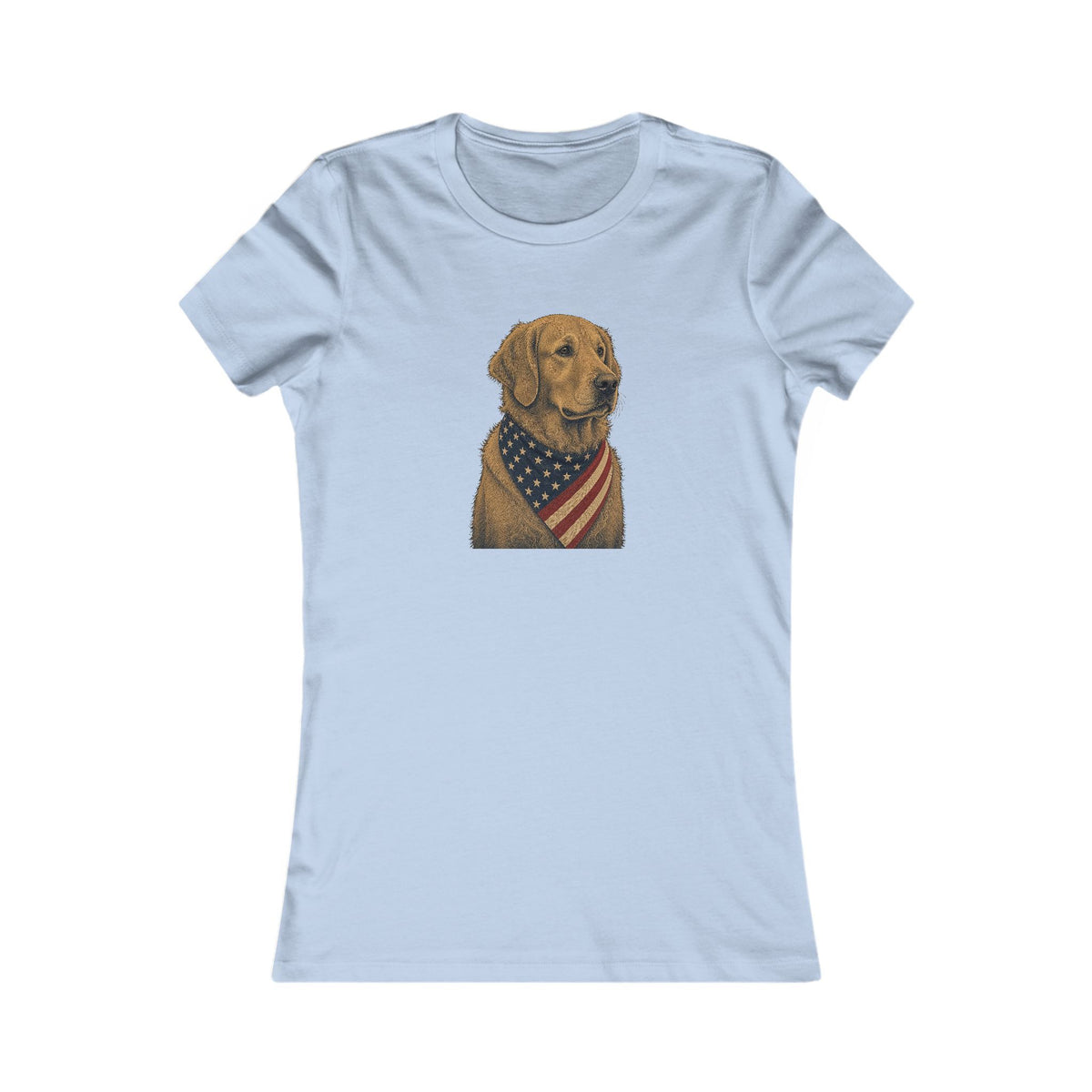 Patriotic Golden Retriever Women's Slim Fit Tee
