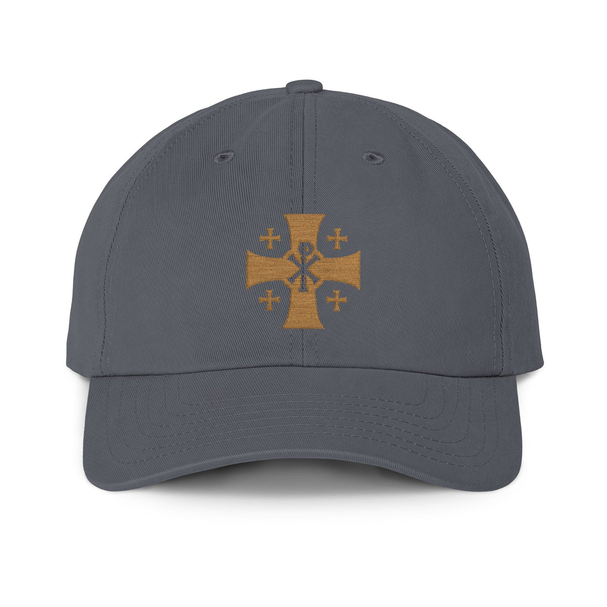 Chi-Rho Jerusalem Cross Made in USA Dad Hat