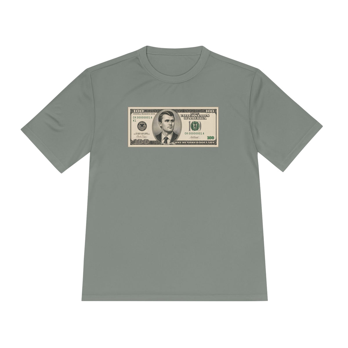 Charlie Kirk $100 Bill Men's Dry-Fit Performance Tee