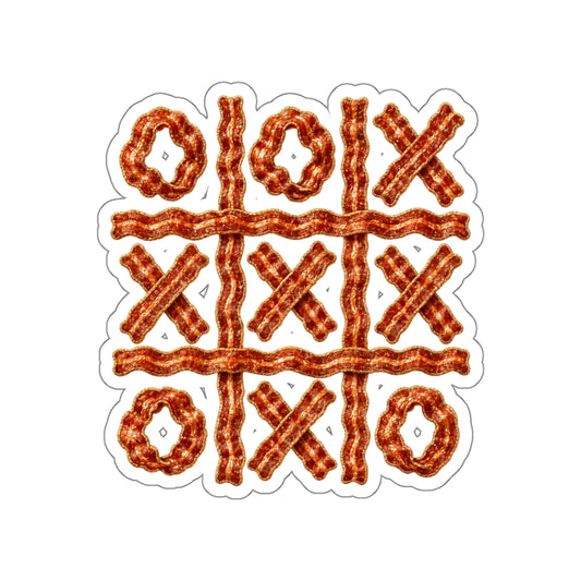 Bacon Tic-Tac-Toe Die-Cut Sticker