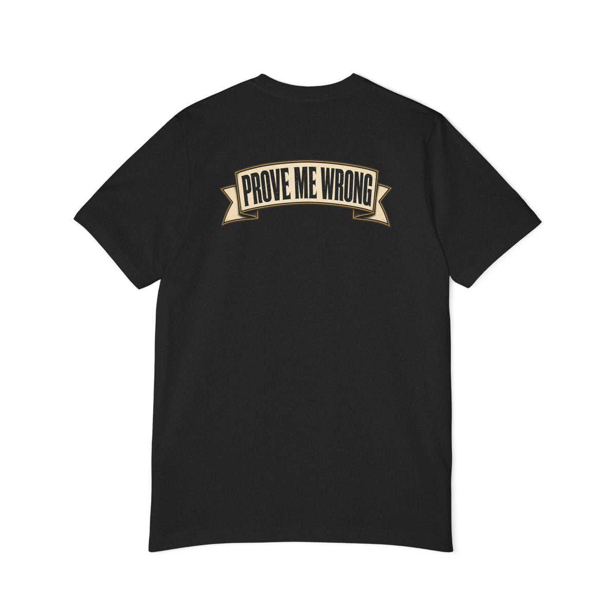 Charlie Kirk Prove Me Wrong Lightweight Tee in Solid Black Blend – flat back