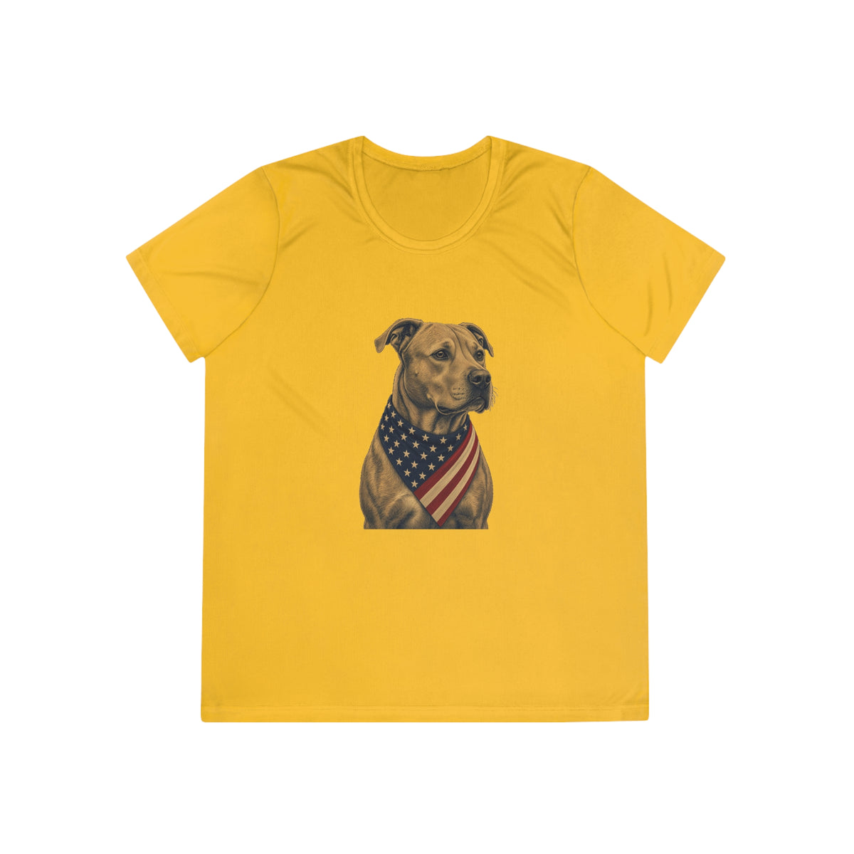 Patriotic Pit Bull American Flag Bandana Women's Dry-Fit Performance Tee