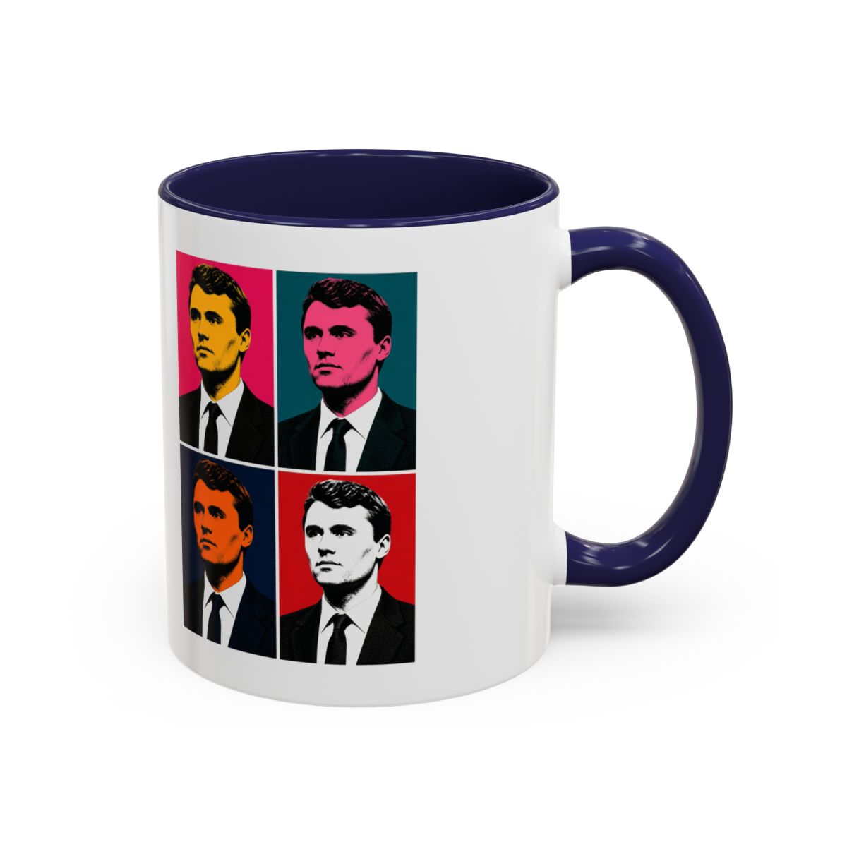 Charlie Pop Art Accent Mug — Navy