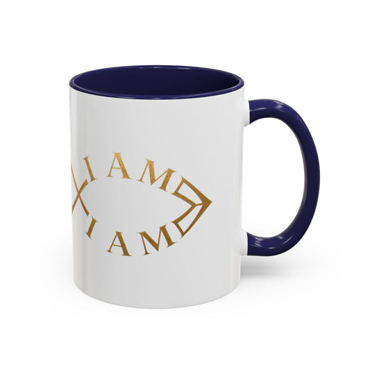 I Am Fish Accent Mug - Navy, handle right