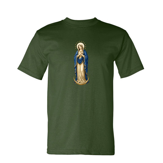 Mary, Crown of Twelve Stars Tee in Army – front