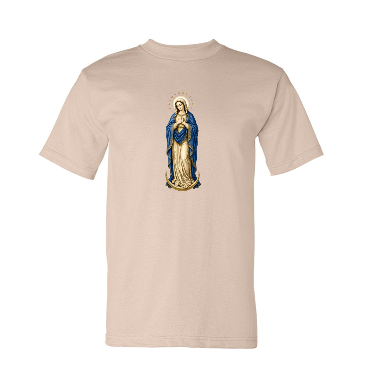 Mary, Crown of Twelve Stars Tee in Sand – front
