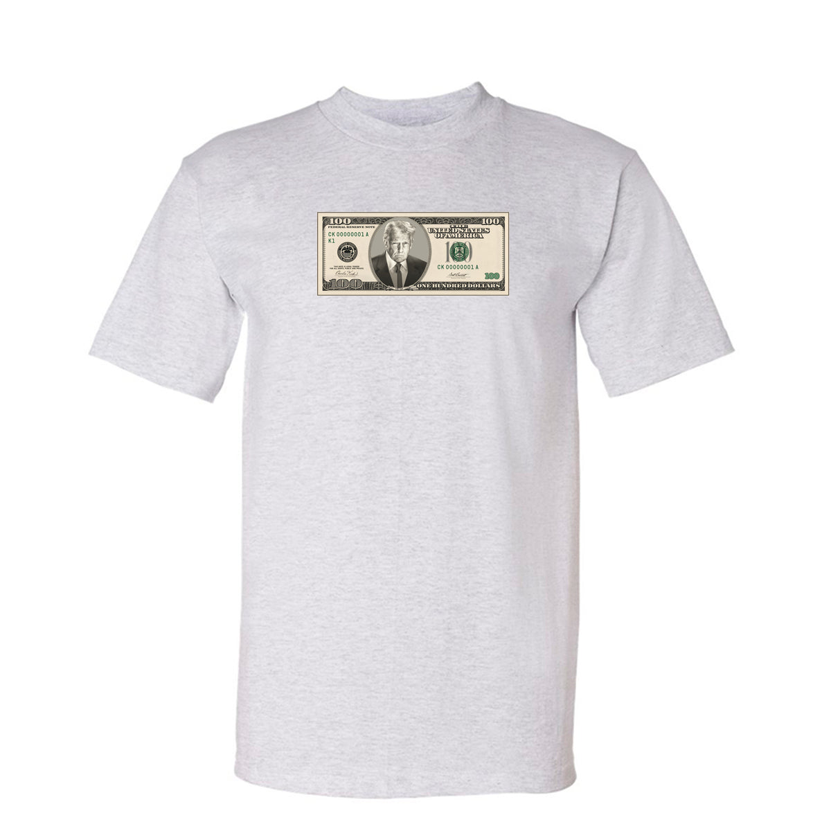 Trump $100 Bill Tee in Ash – front