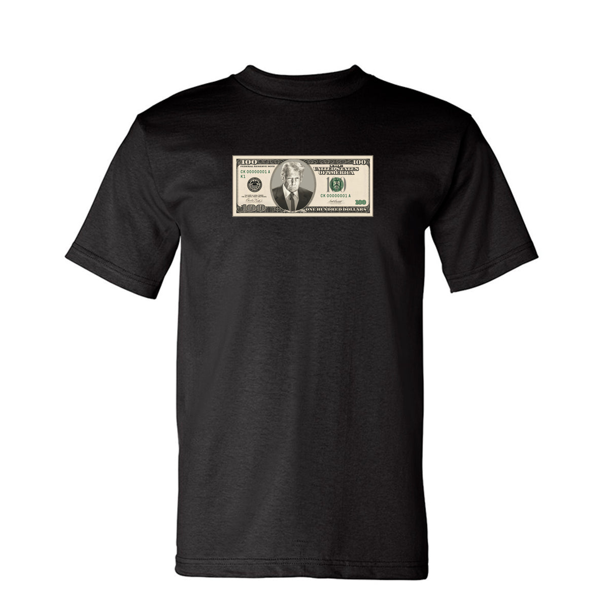 Trump $100 Bill Tee in Black – front