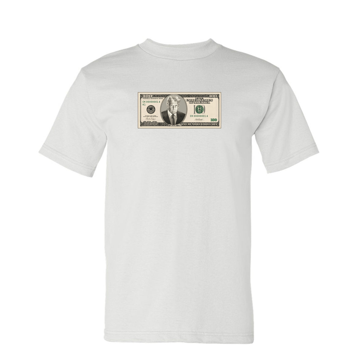 Trump $100 Bill Tee in White – front